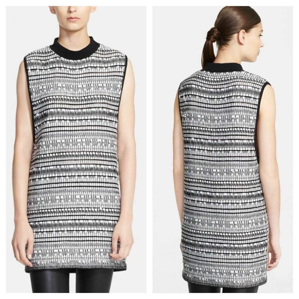 NWT $425 Helmut Lang Sleeveless Variant Grid Tunic Dress/Top [SZ Medium ] #2345