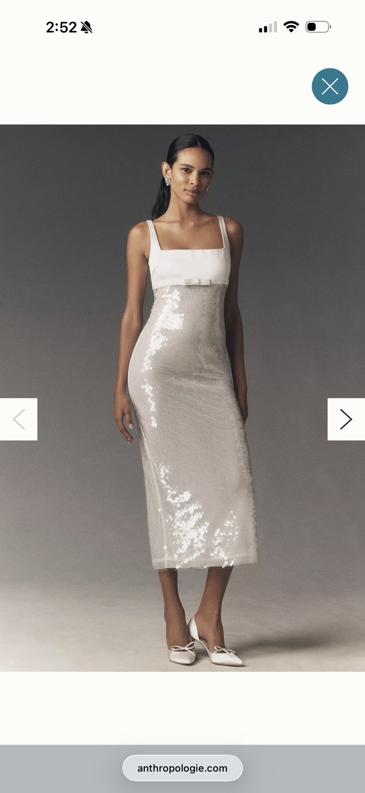 RETROFETE YVAINE SEQUIN SQUARE-NECK COLUMN MIDI DRESS NEW MEDIUM