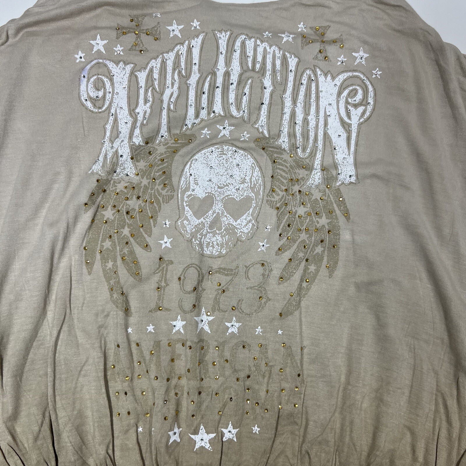 NWT AFFLICTION AMERICAN CUSTOMS Black premium Adjustable Straps Dress Studded L