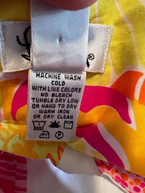 VTG Lilly Pulitzer Kings Court Patchwork Shift Dress Pink Yellow Preppy Beach 8
