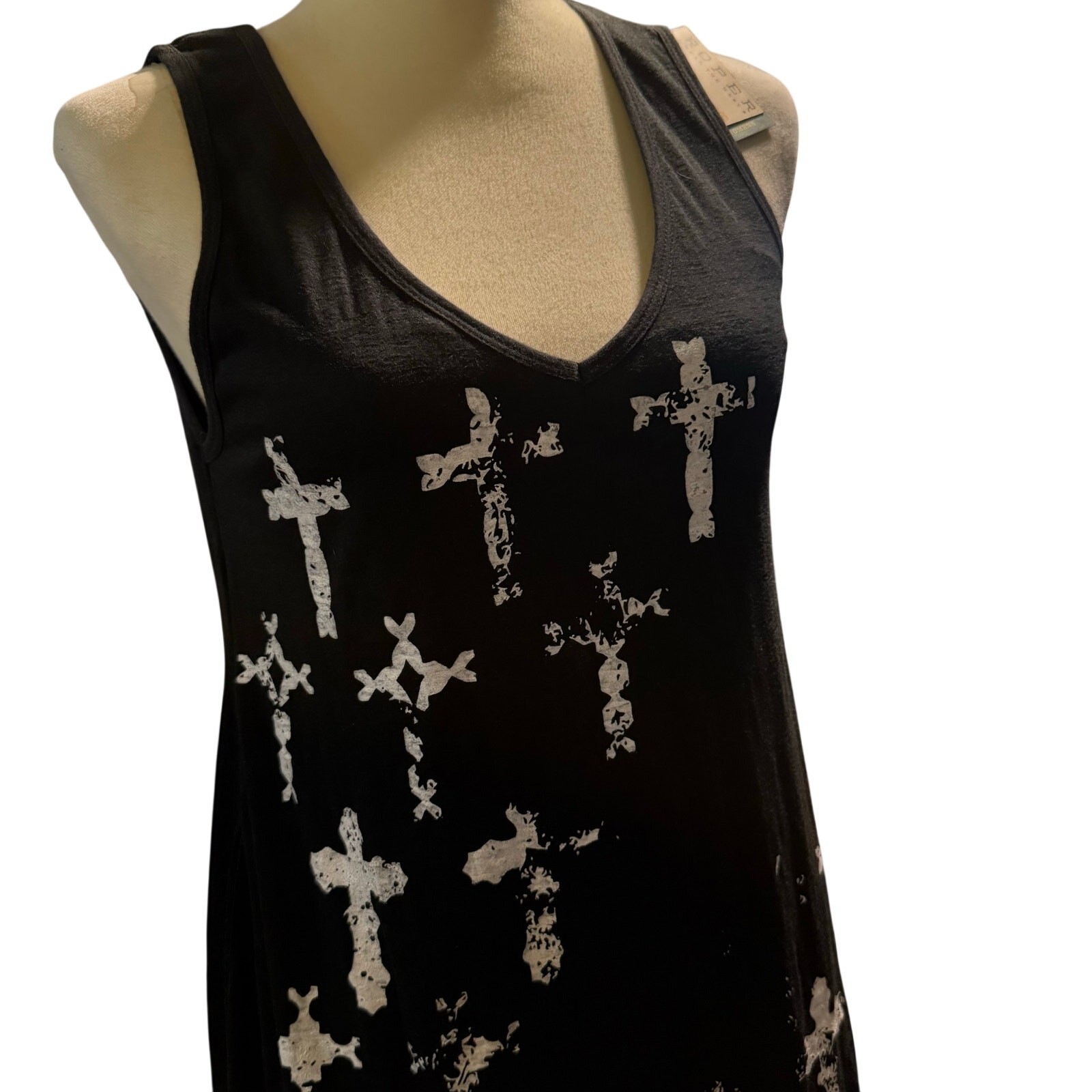 Roper Western Wear the West Cross Print Layered Dress, Christian, Medium, NWT