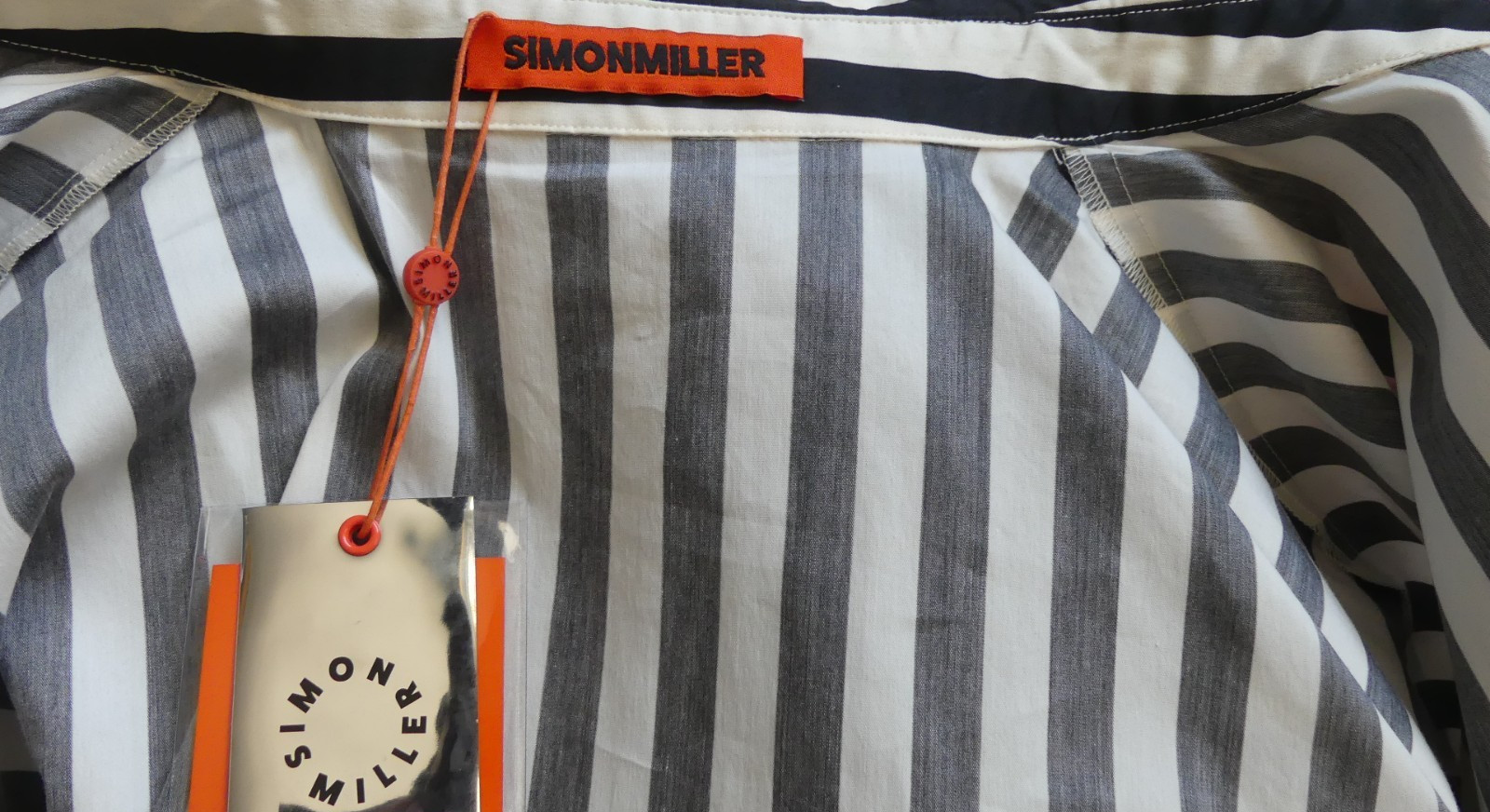Simon Miller Maxi Inna Poplin Dress Black White Striped US Med Style # W45793170