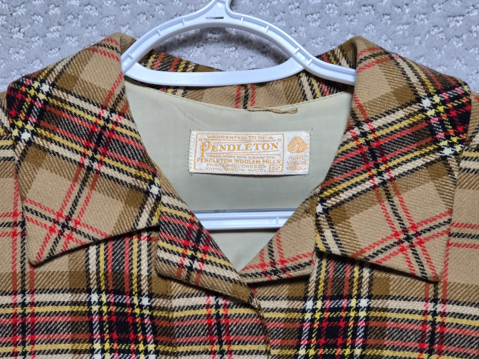 Vintage Pendleton Wool Jumper Shirt-Dress 100% Virgin Wool ~ Women’s Size 12 ~