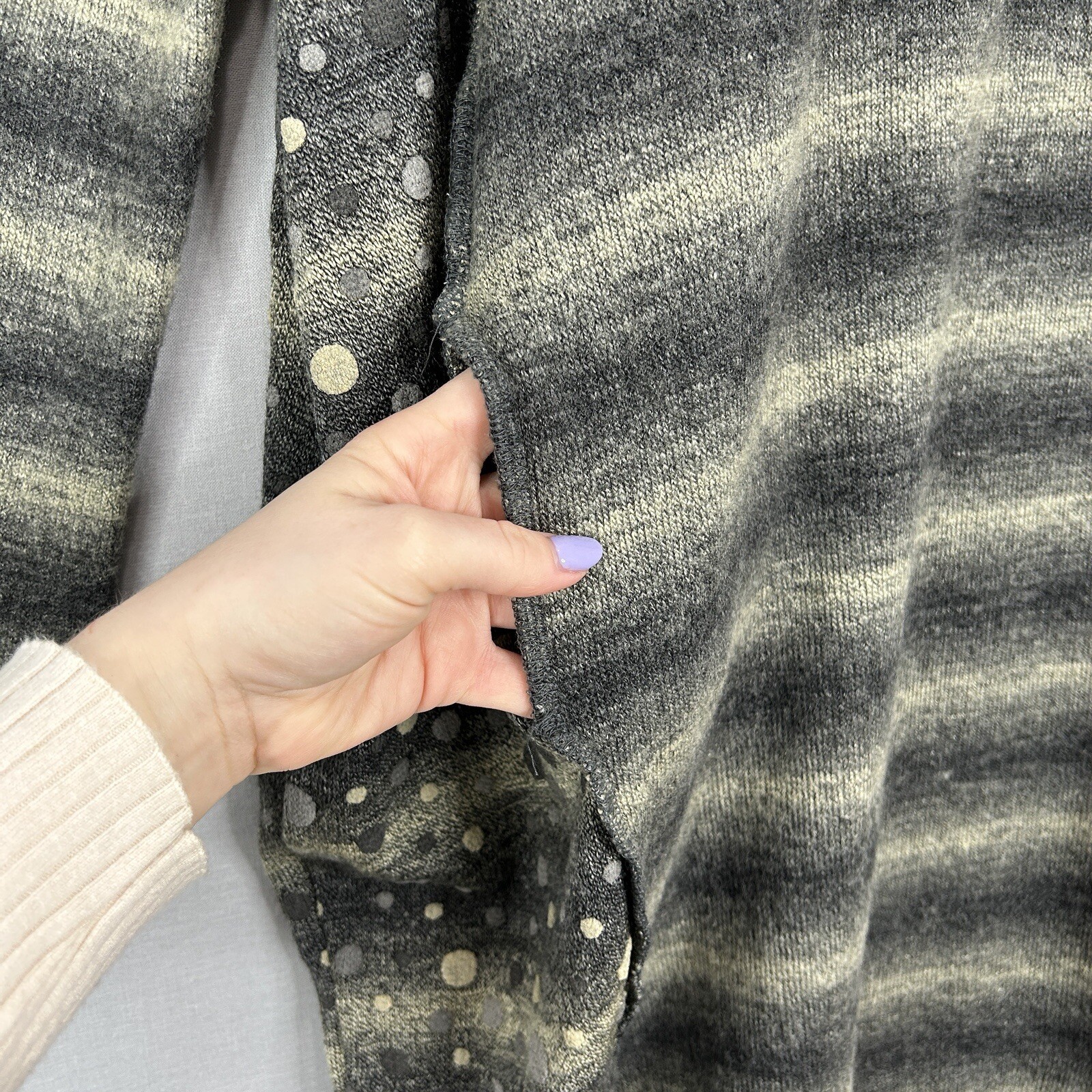 Gershon Bram Sweater Dress Womens Small Gray Striped Lagenlook Artsy Oversized