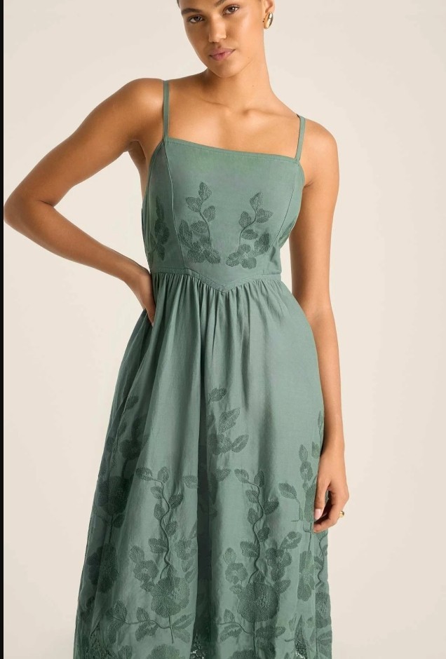 Flora Dress -Sea Green Beachside Broderie-just became your favorite sundress.