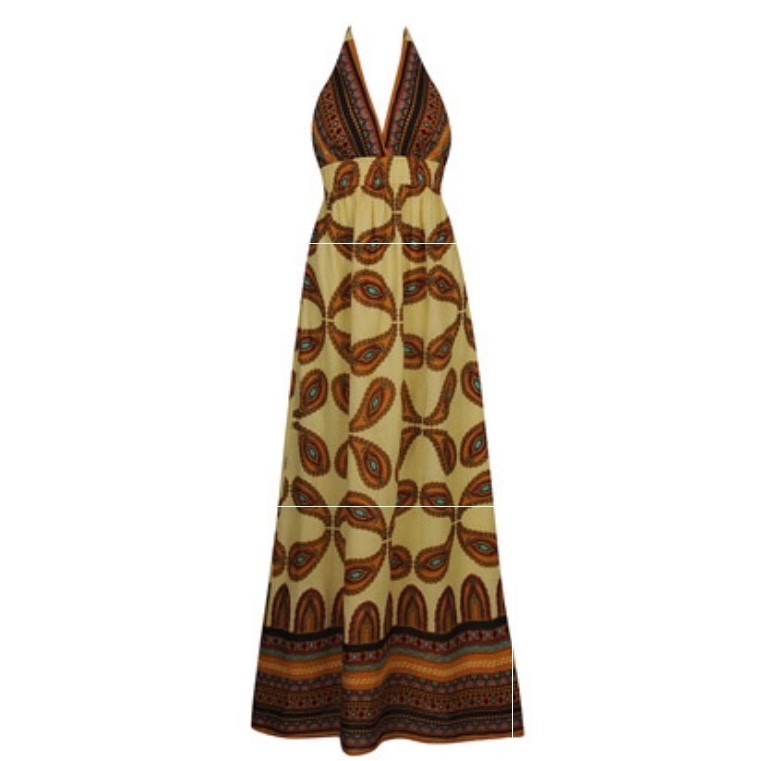 Forever 21 Boho Halter Maxi Dress with Paisley Print