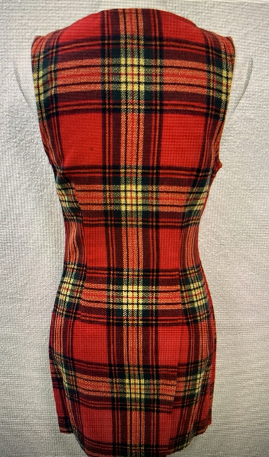 Vera Wang Dress Princess Plaid Sz 7 Red Tartan Holiday Mod Preppy Christmas