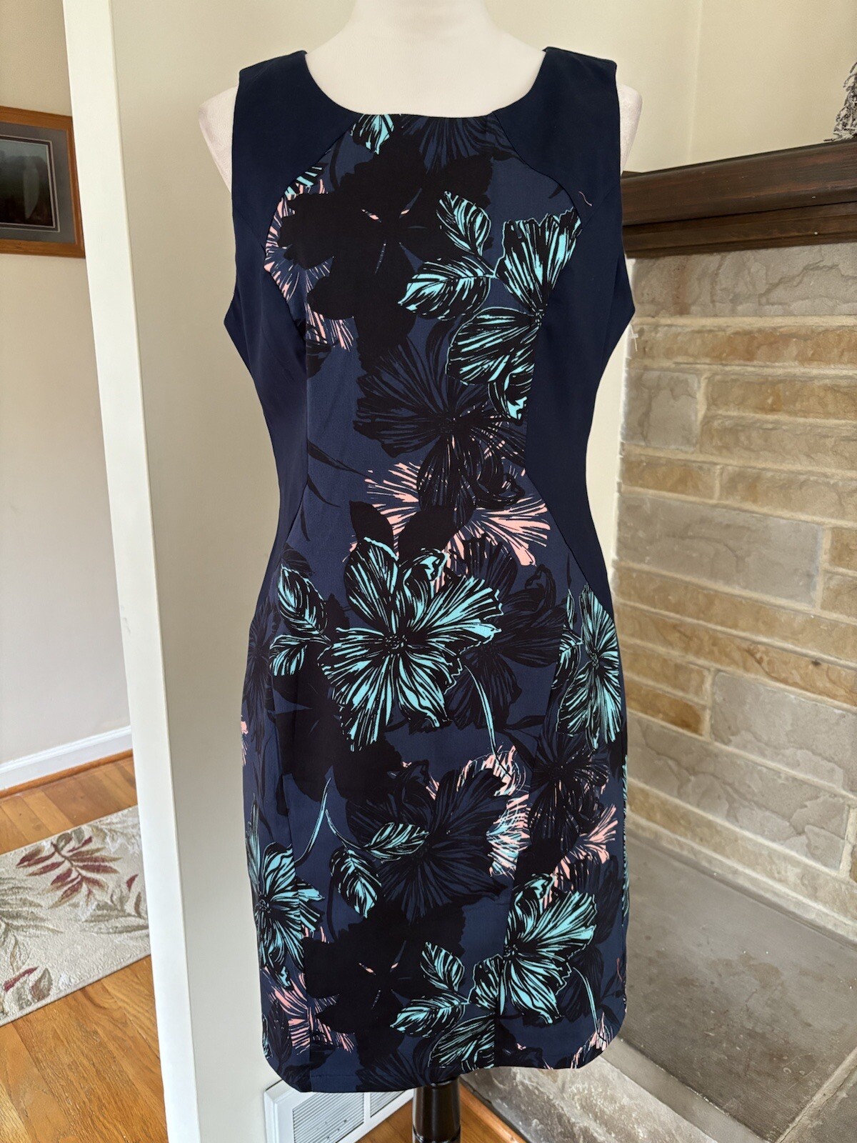 APRICOT Brand NWT 95% cotton lined etched botanic illusion dress sz M/UK 12