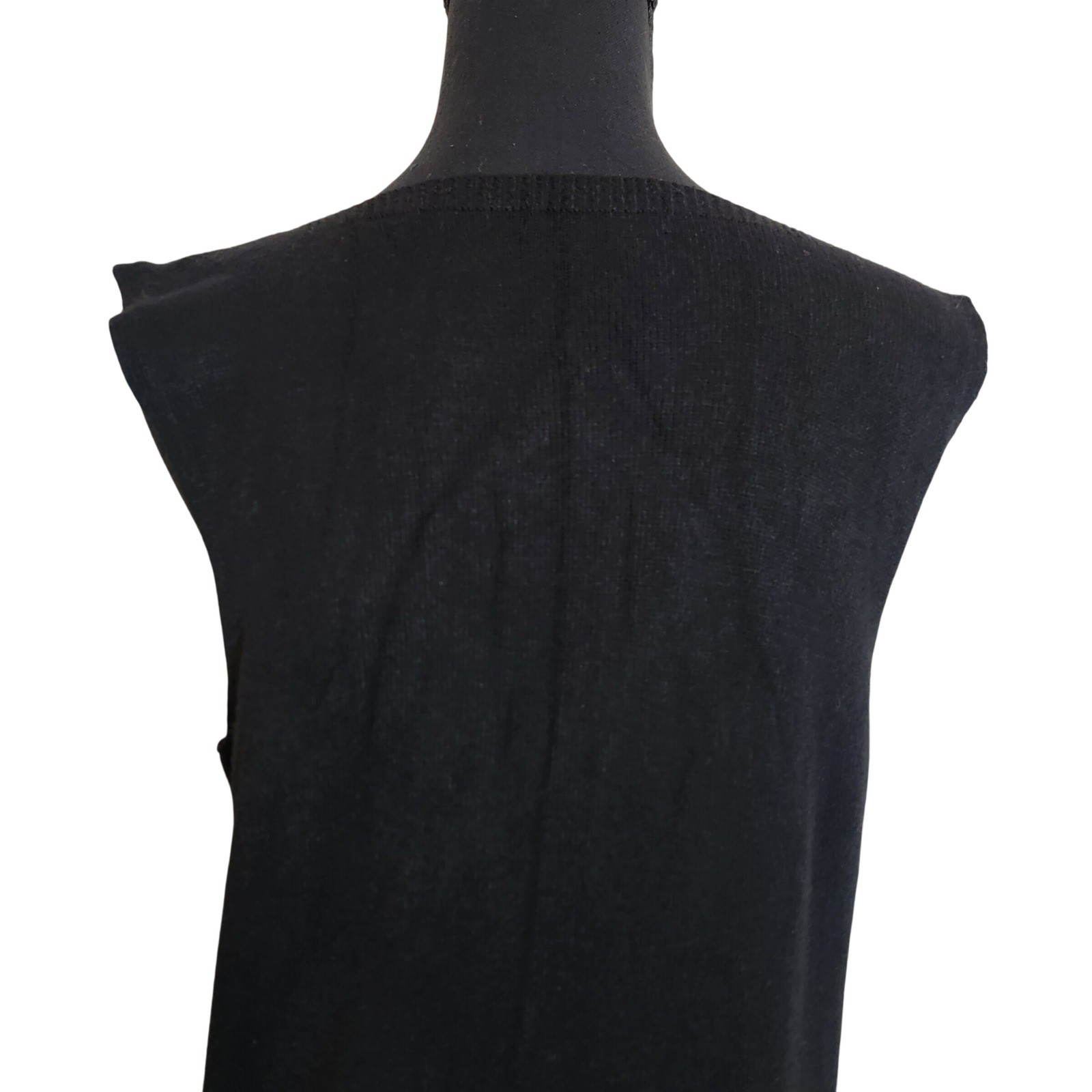 Alchemia Tricot Made in Italy Medium Black Sleeveless Maxi Knit Dress Minimalist
