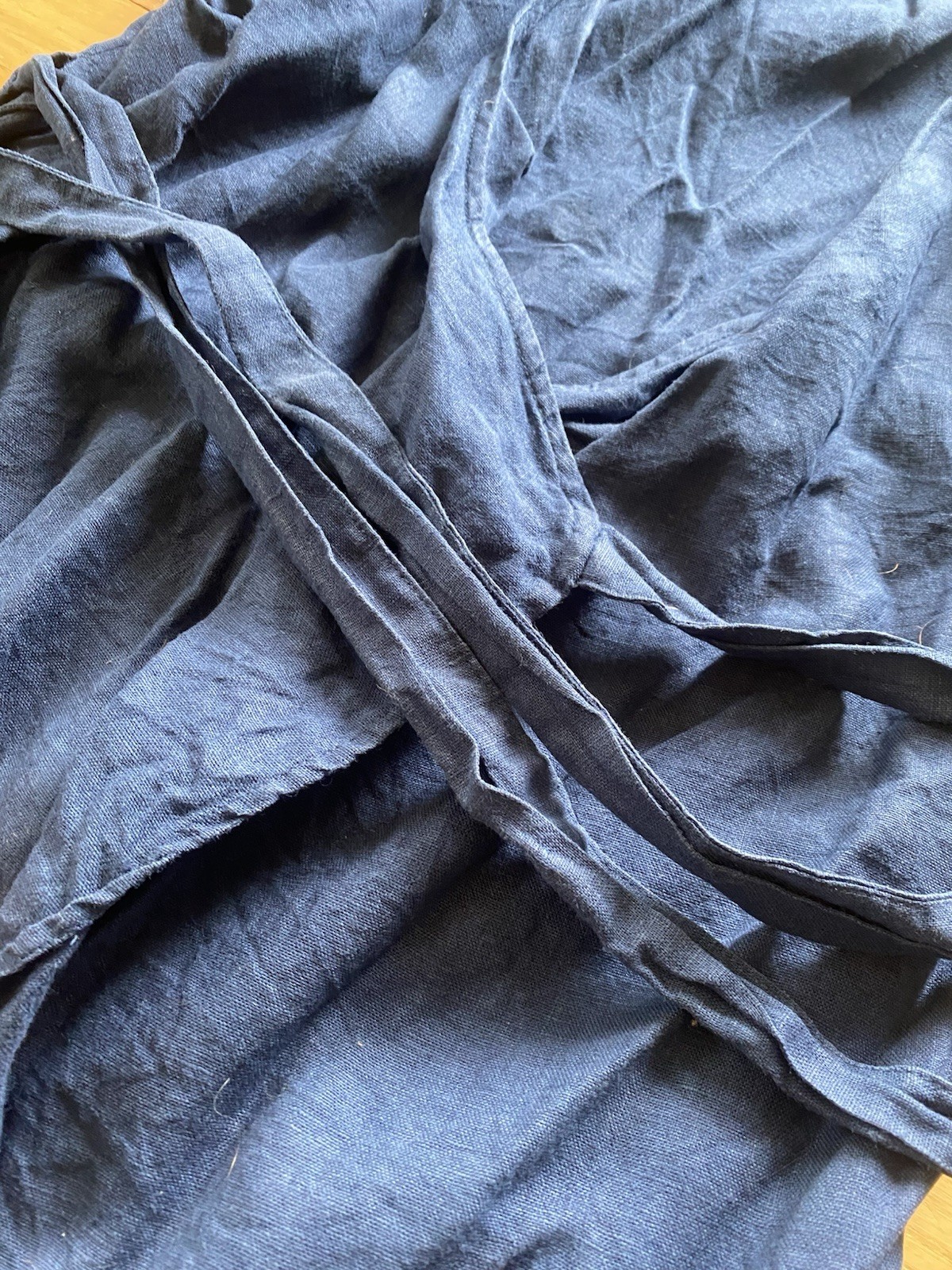 Linen Fox Mimosa Linen Wrap Dusty Lavender Midi Dress Size Large-XL