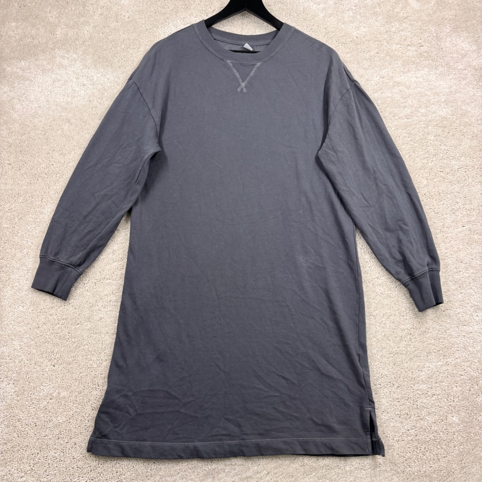 Old Navy Dress Womens Small Gray Long Sleeve Shift Sweater Fleece Sweatshirt