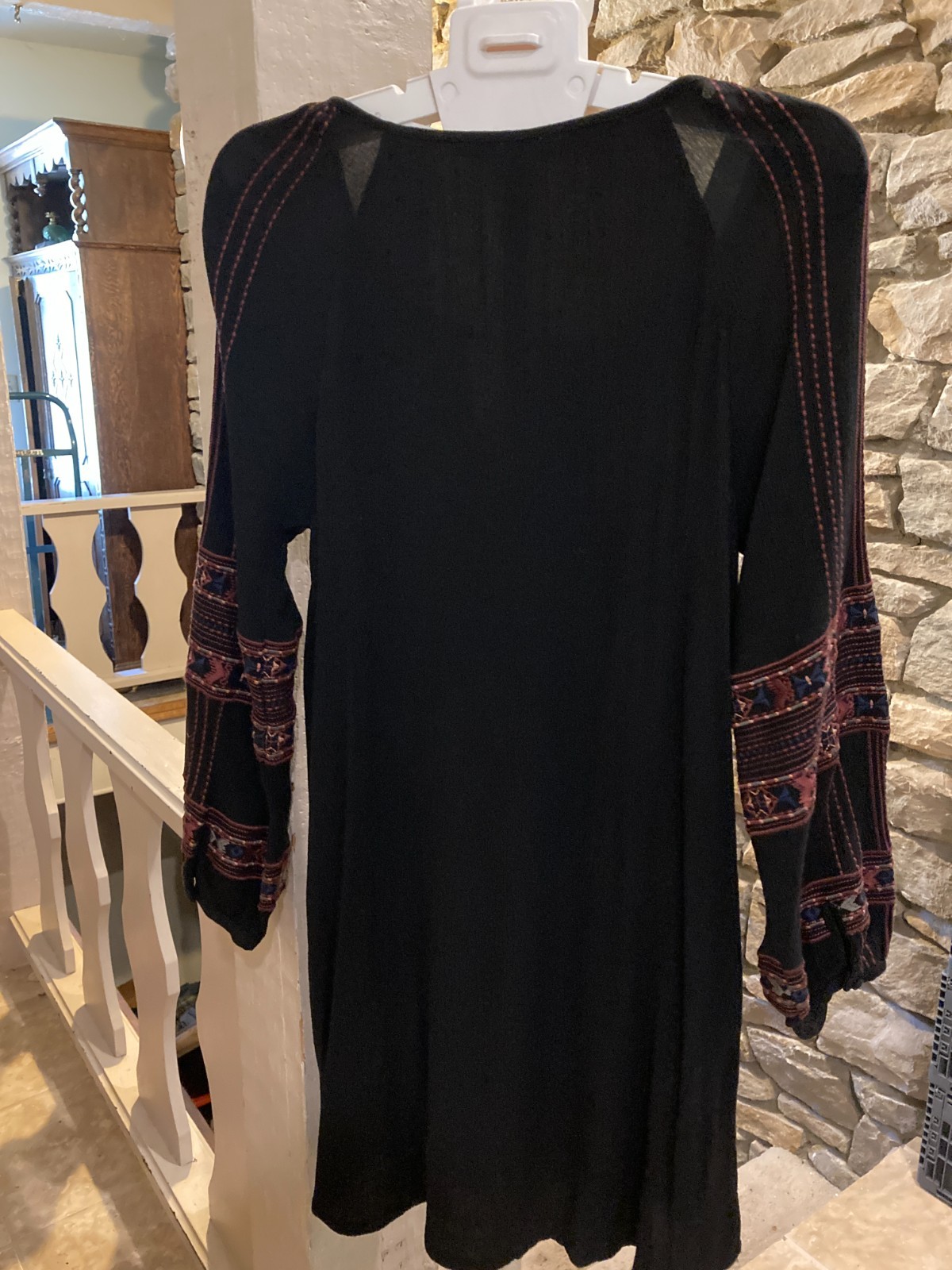 Miss Me Dress, Medium, Tunic, Boho, Peasant, tassels, Embroidery, LS, Lined