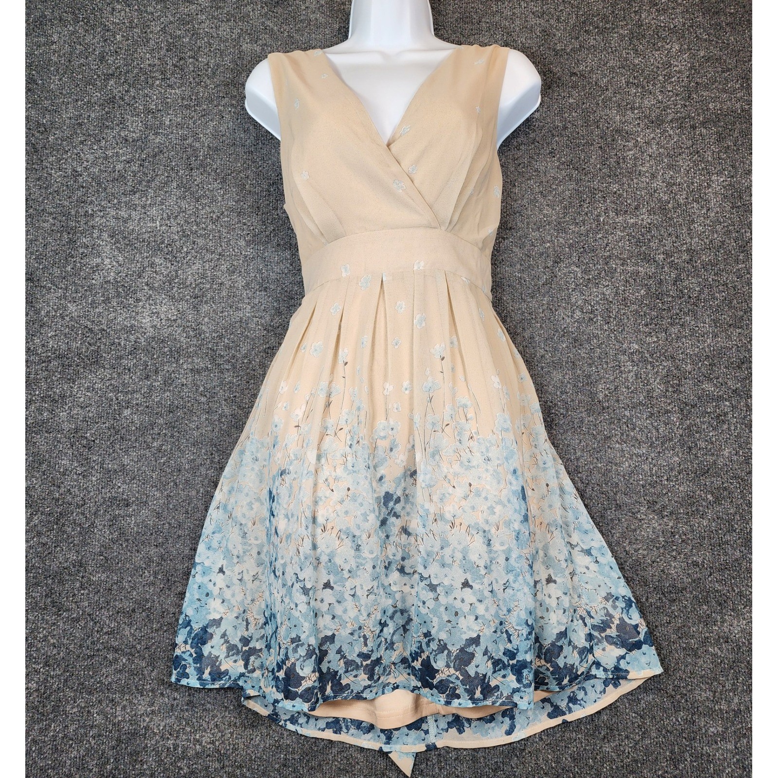 Yumi Women Cottagecore Prairie Floral Garden Fairy Wedding Fit Flare Dress 8/10