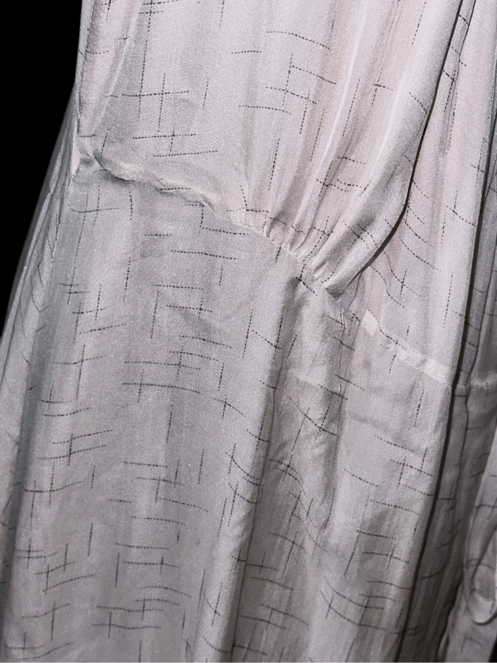 BEAUTIFUL GINLEE STUDIO 100% Silk Belted pink & gray long Dress Size 38 (8) reta