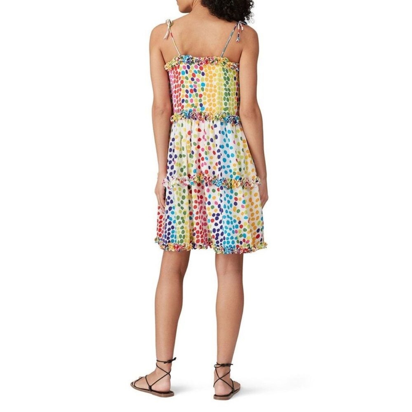 All Things Mochi Blessica Multicolor Bohemian Polka Dotted Mini Rainbow Dress
