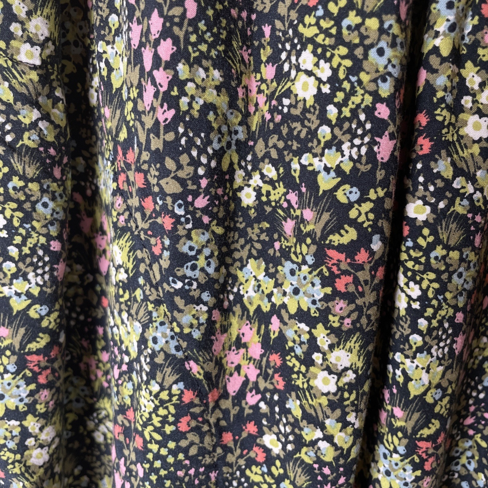 J.Jill Floral Meadow Sleeveless Button Shirt Dress XS Pockets Summer Pretty