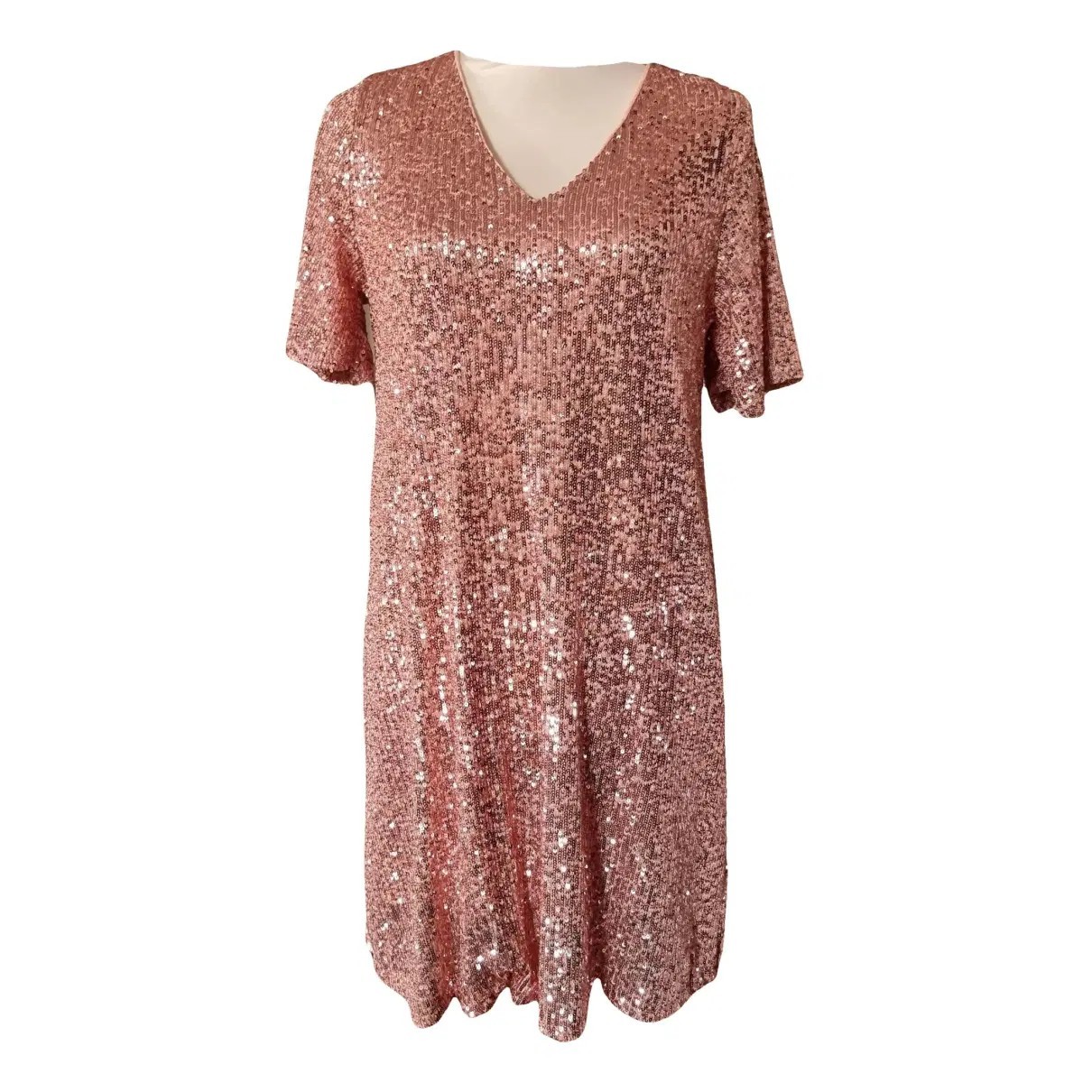 Rose GOLD SEQUIN TUNIC DRESS BLUSH PINK DRESS L