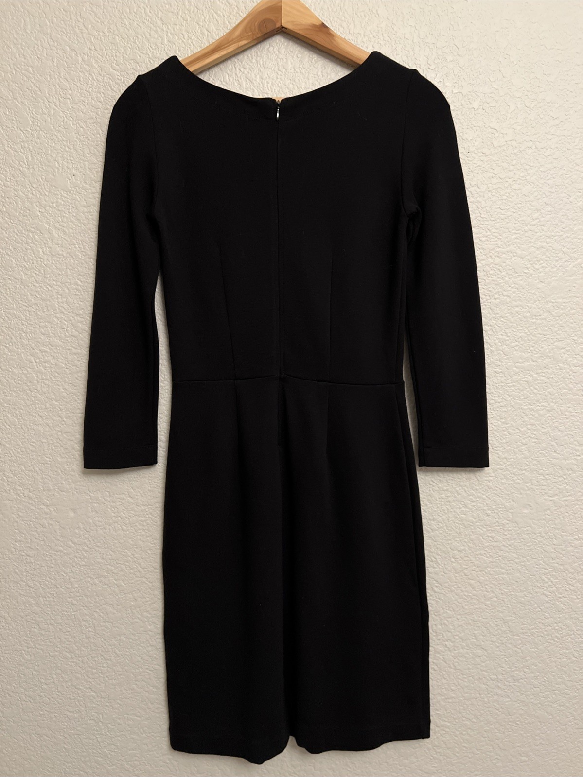 GAP Black Dress Sheath Shift Minimalist Quiet Luxury Stretch Academia Ponte Knit