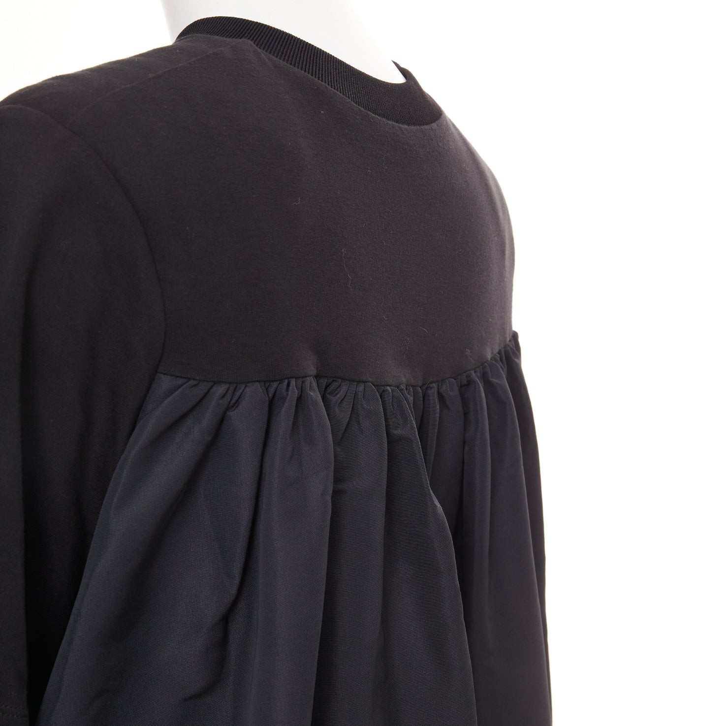 ALEXANDER MCQUEEN 2021 Hybrid Flared Back black cotton jersey dress IT40 S