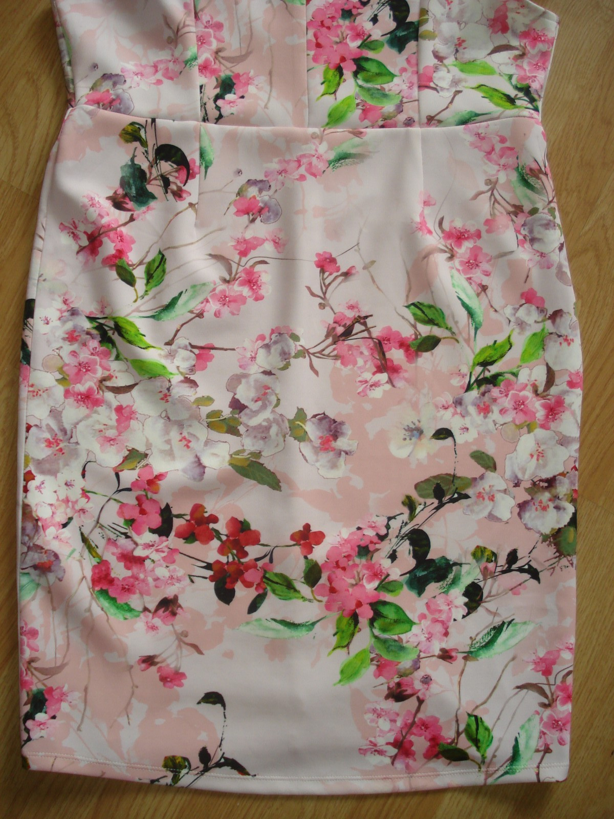 VERY PINK FLORAL OFF SHOULDER ZIP SLEEVELESS POLY/ELASTANE UK 14