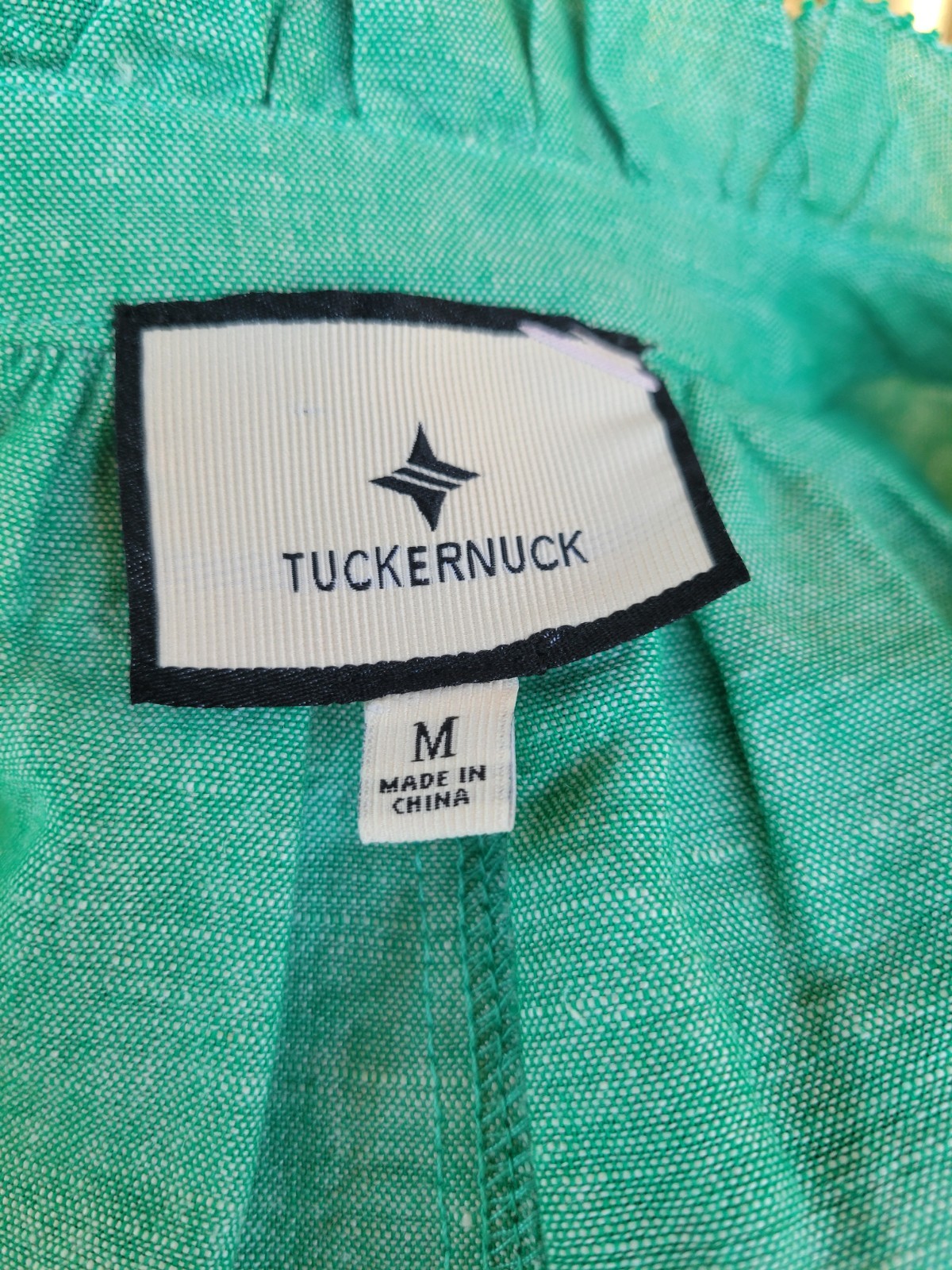 NEW Tuckernuck Crawford Mini Dress Tiered Sea Green Sz Med Linen Blend Coastal