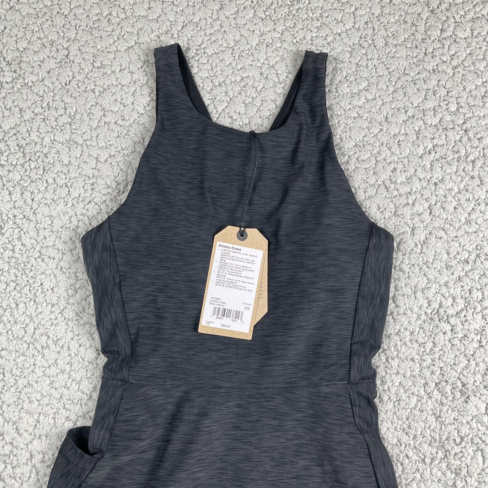 PrAna Kimble Athletic Stretch Dress Womens XS Black Heather Tennis Golf $99