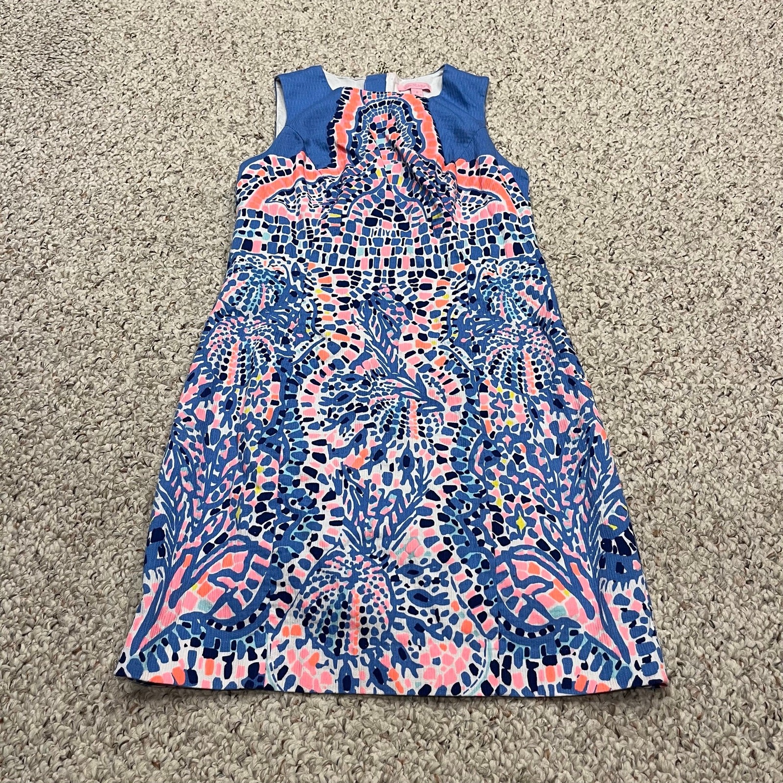 Lilly Pulitzer Mila Shift Dress 0 Multi Tic Tac Tile Preppy Summer Resort Casual