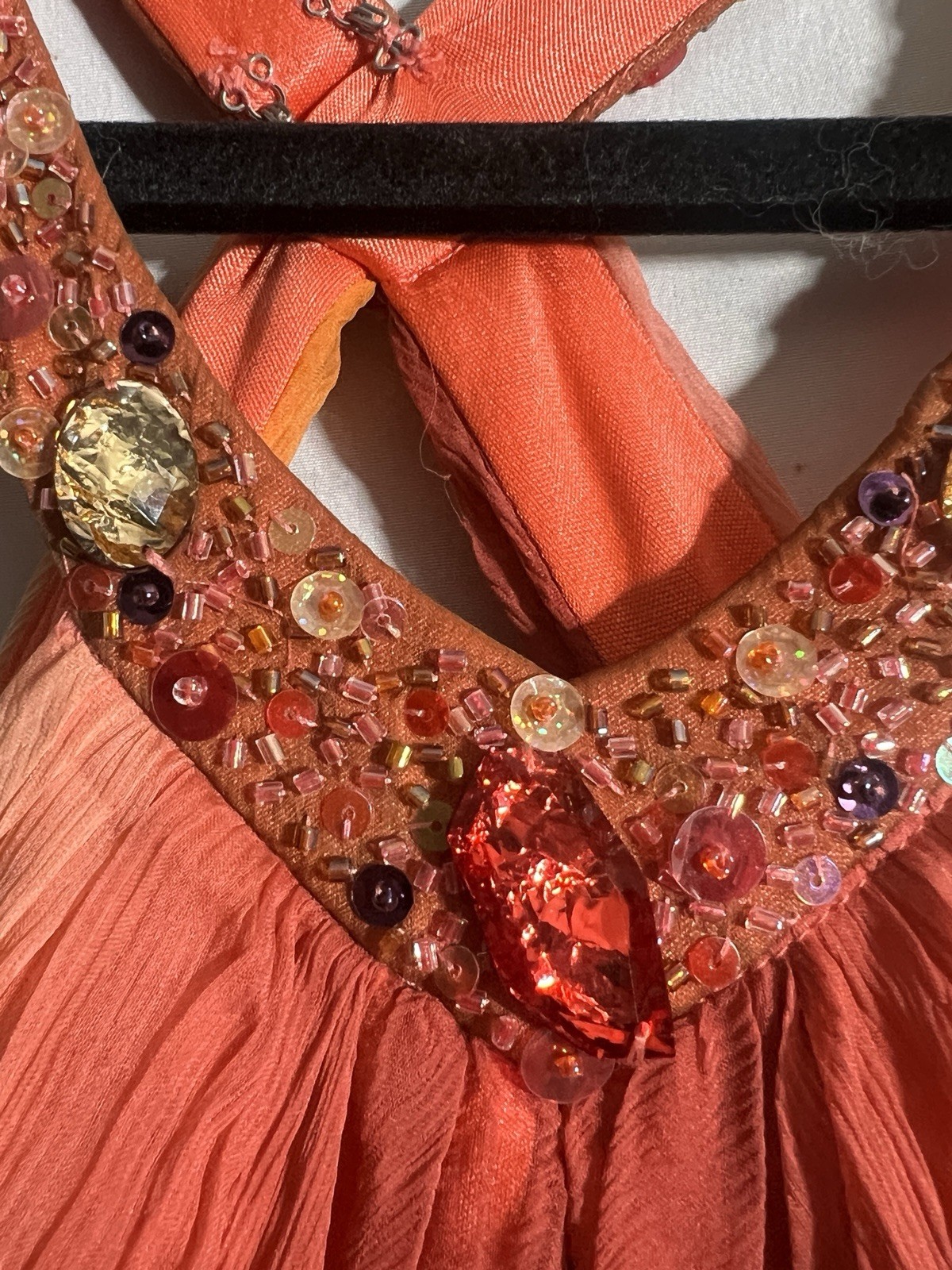 Dave & Johnny Vtg Silk Dress Sz 8 Sunset Ombre Pleated Maxi Ethereal Fairy Prom