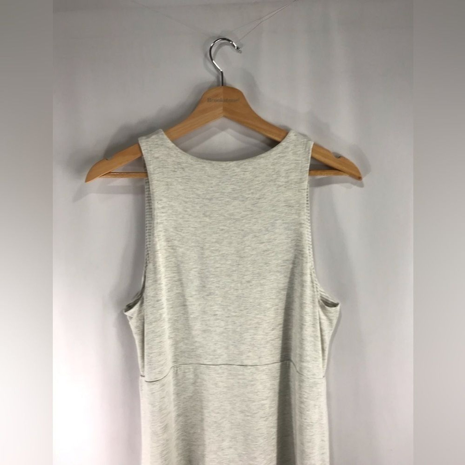 Athleta Tall Medium Reversible Santorini High Neck Dress Oatmeal Heather Striped