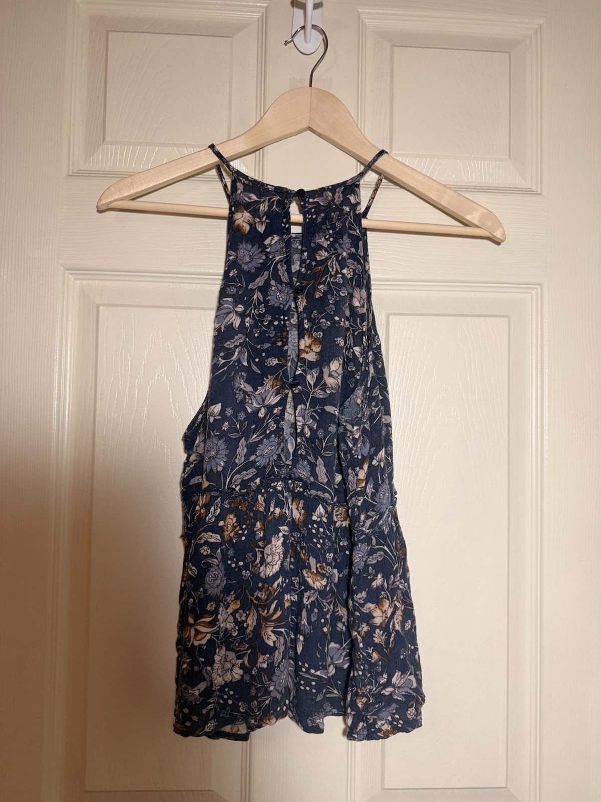 American Eagle Outfitters Floral Mini Dress Sleeveless Blue Beige White S/P