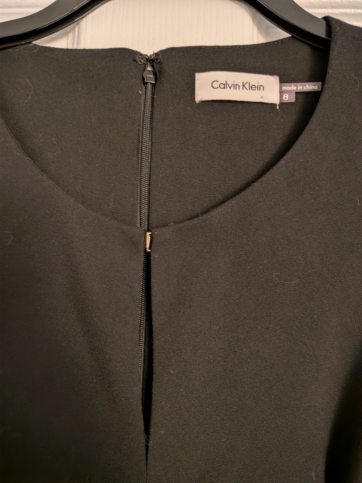 Calvin Klein LBD, Slightly Flared, Keyhole Neck With Hook, Back Zip, Lined Sz 8