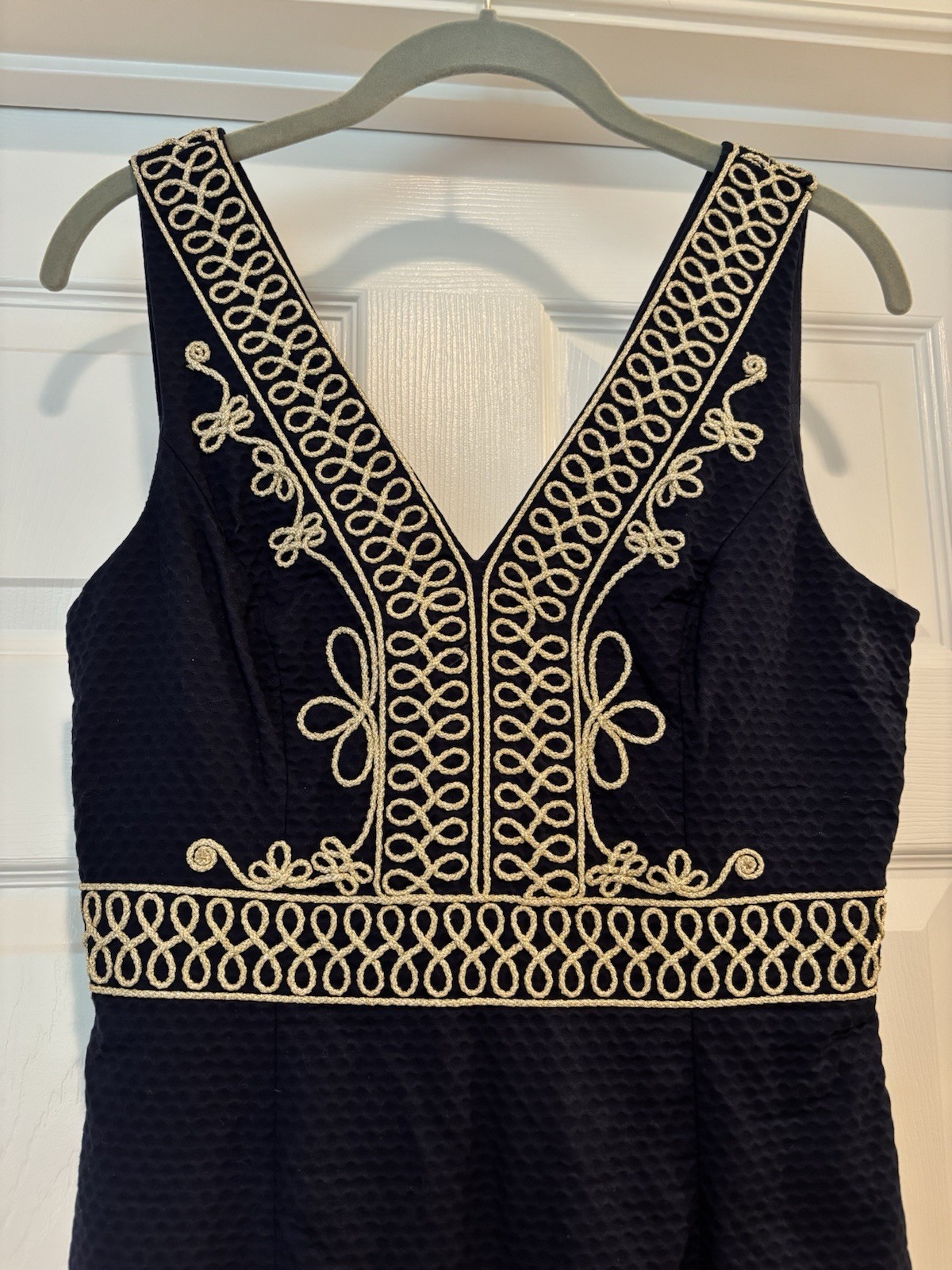 Lilly Pulitzer Aveline Shift Dress True Navy and Gold Size 2