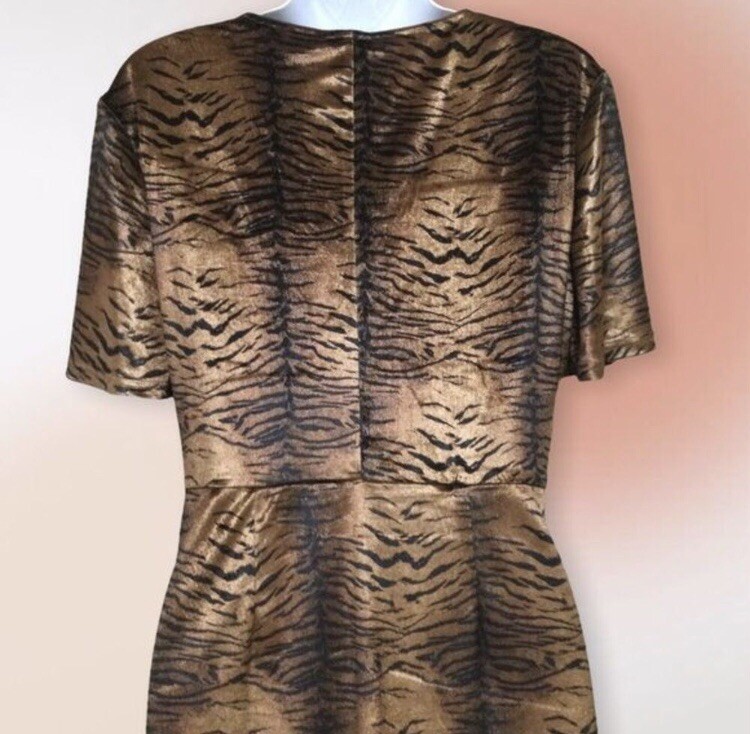 MINKPINK V Neck Tiger Twist Mini Dress M/L NWT