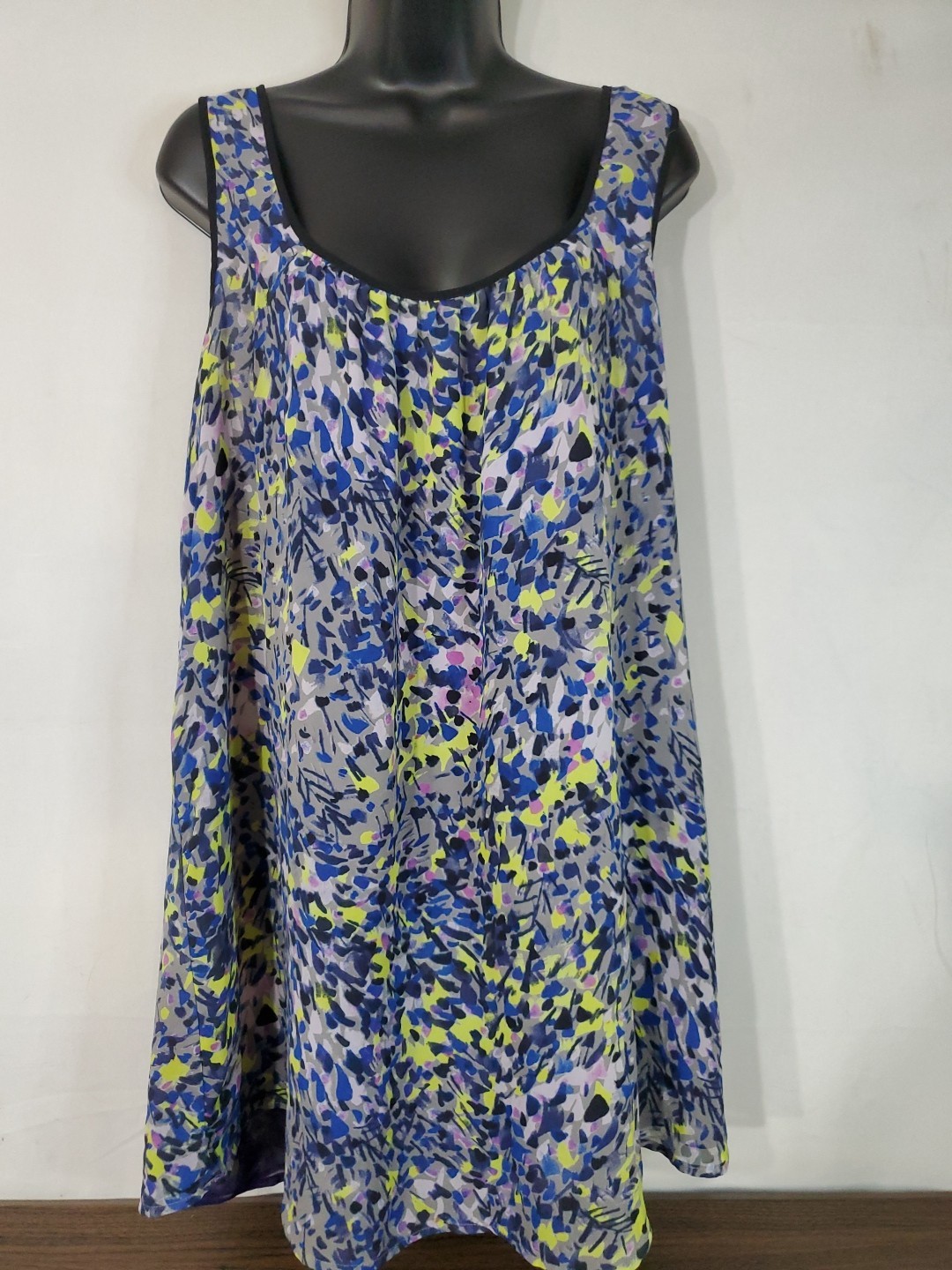 Vintage Beverly Drive Dress Women’s Size 16W/18W Floral Plum Blossom Sleeveless