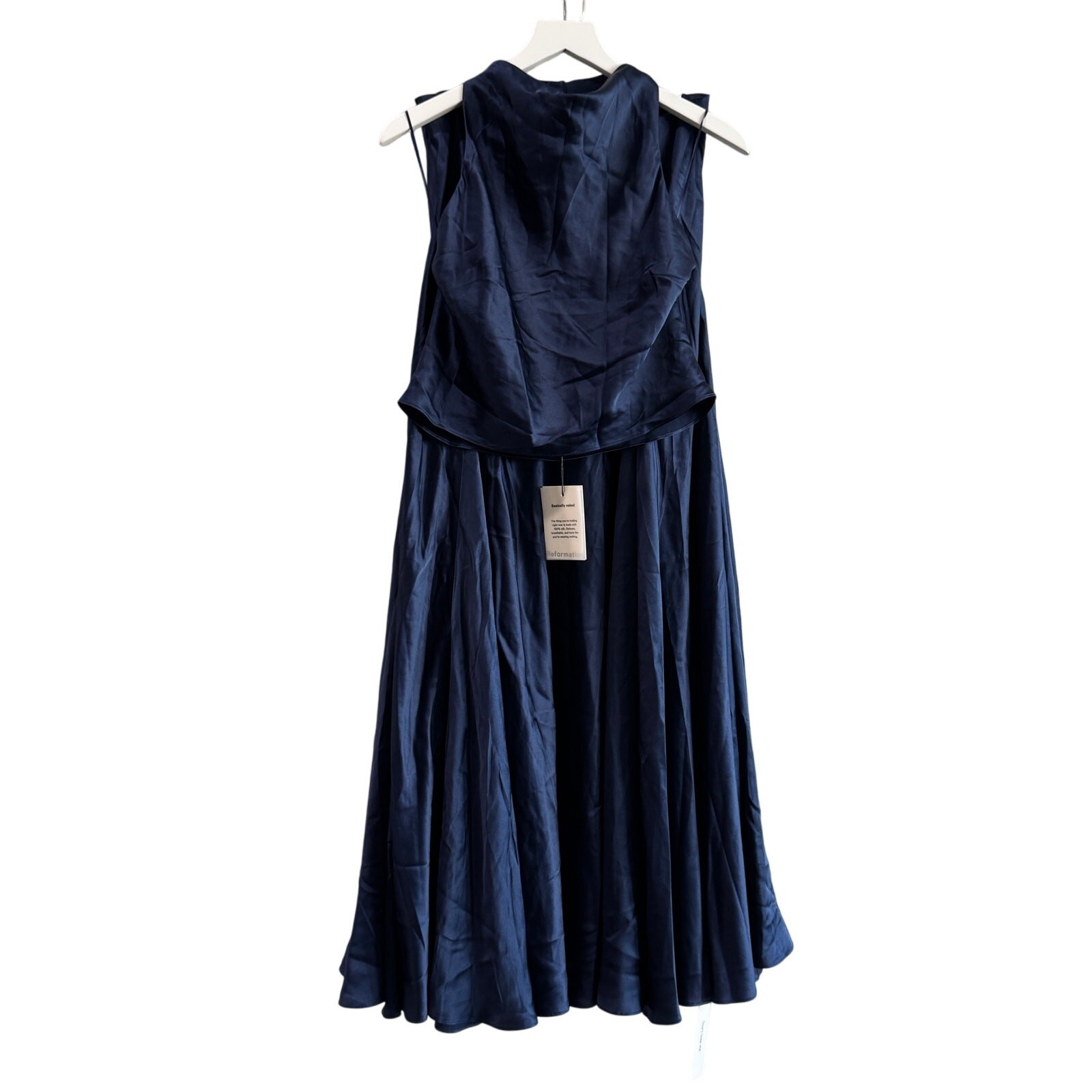 Reformation Women’s NWT Sera Silk Two Piece Navy – Size 8