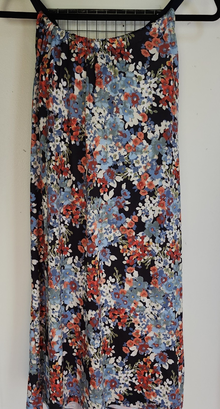 Colada Co Floral Halter Dress M USA Red White Blue Wrinkle Travel