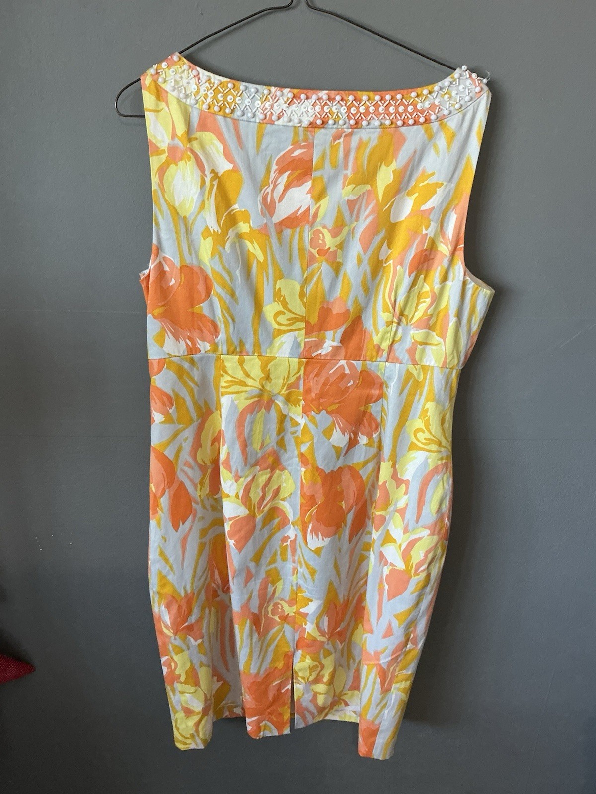 Coast Pastel Orange Yellow Vintage Style Dress Uk 16