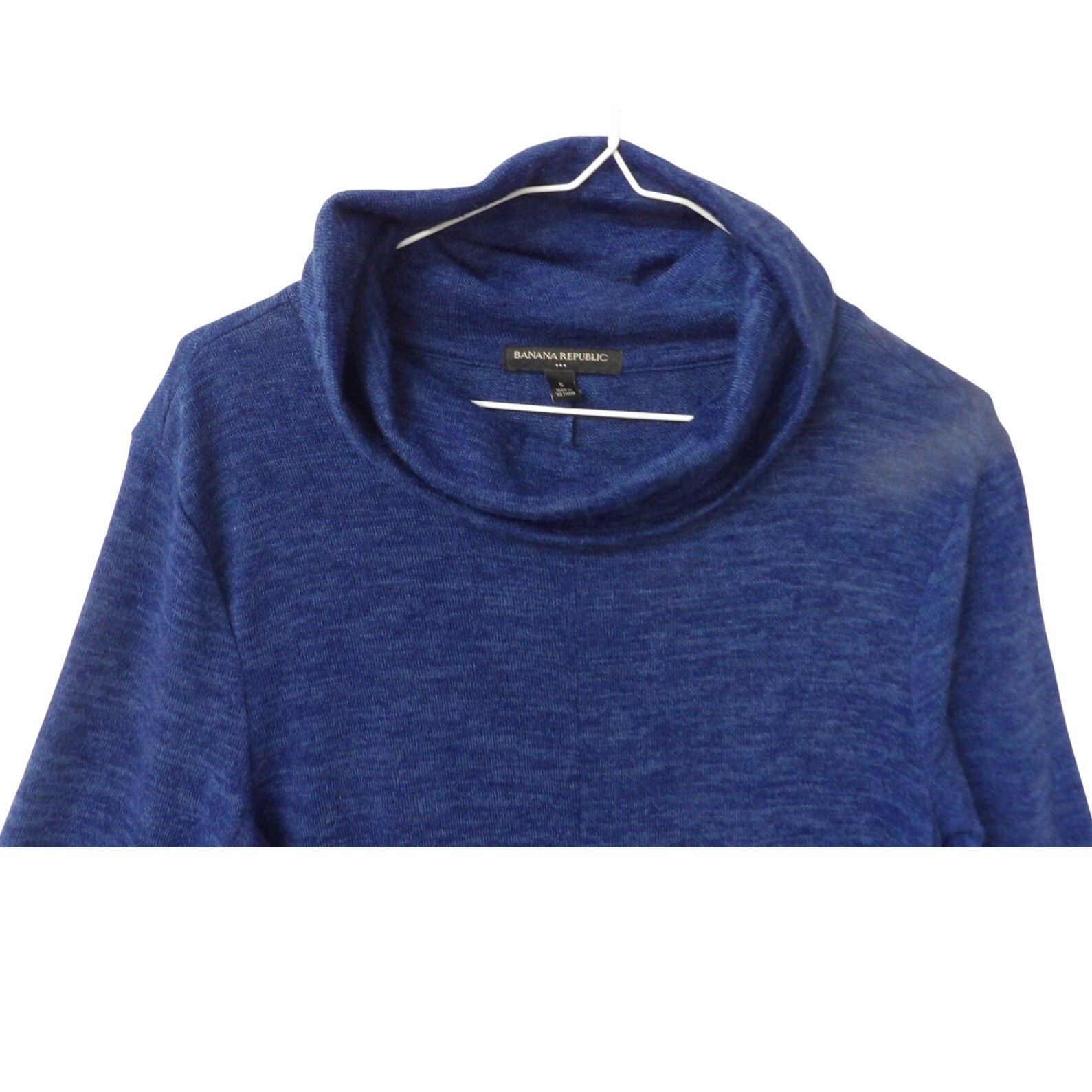 Banana Republic Blue Heathered Turtleneck Long Sleeve A-Line Sweater Dress Small