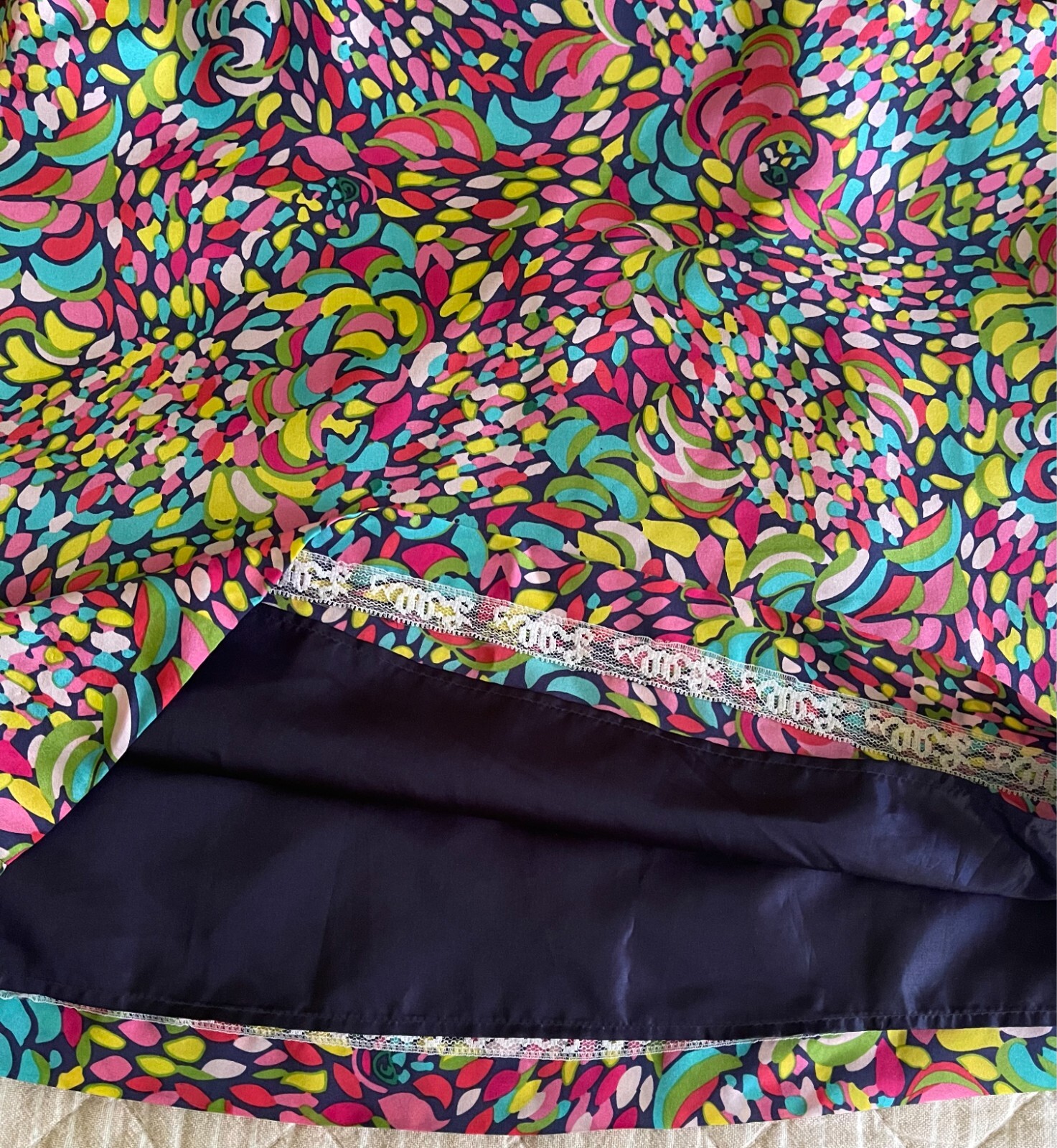 Lilly Pulitzer Blue Pink Yellow Green Red Collared Long Sleeve Silk Dress Size 4