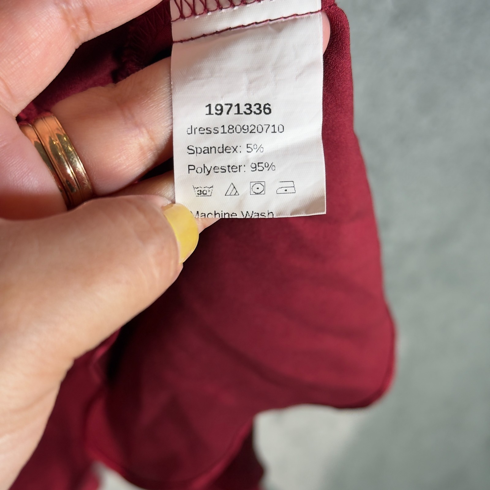 SHEIN Burgundy Wrap Style Mini Dress M Bell Sleeve Ruffle Hem Tie Waist