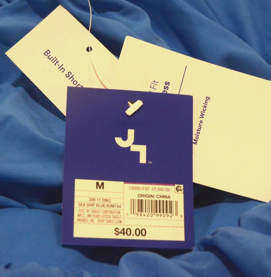 NWT JoyLab Size M Blue 1-Piece Activewear Dress w/Built-in Shorts & Pockets