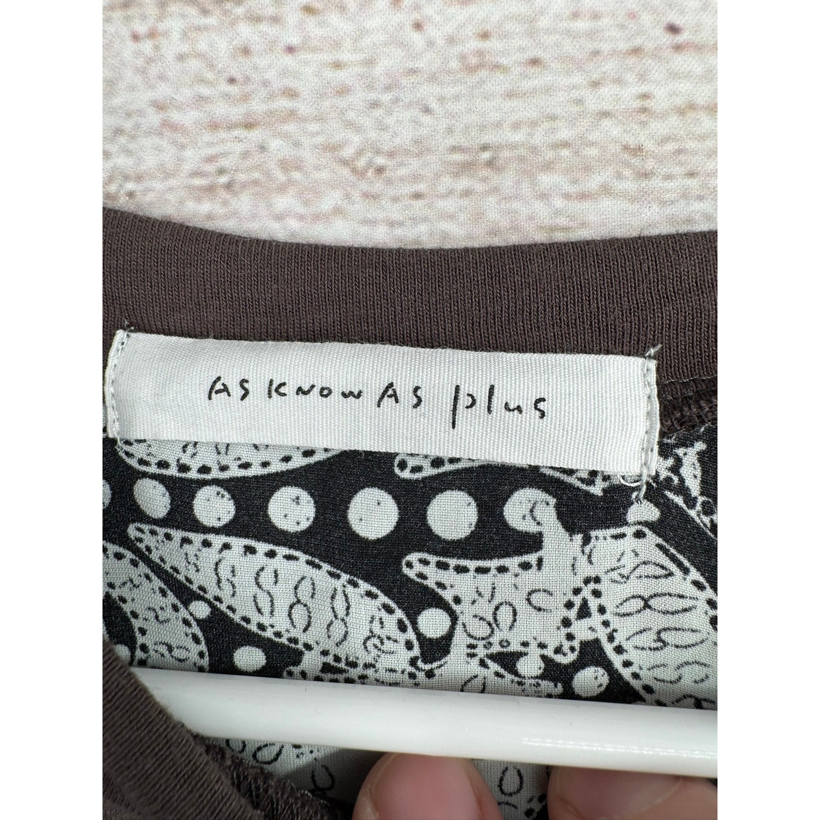As Know As Plus Paisley Open Back Maxi T-Shirt Dress Womens 2X Brown White Black