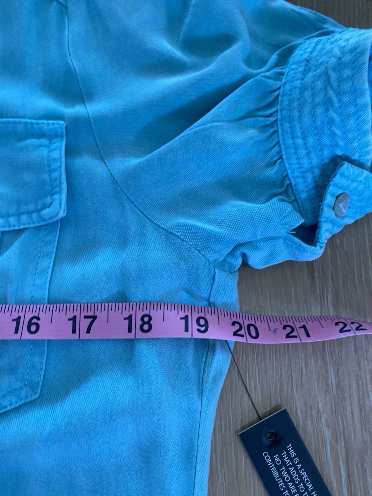 Fate Washed Front Two Pocket Shirt Dress Turquoise Women’s Size Small NWT Summer