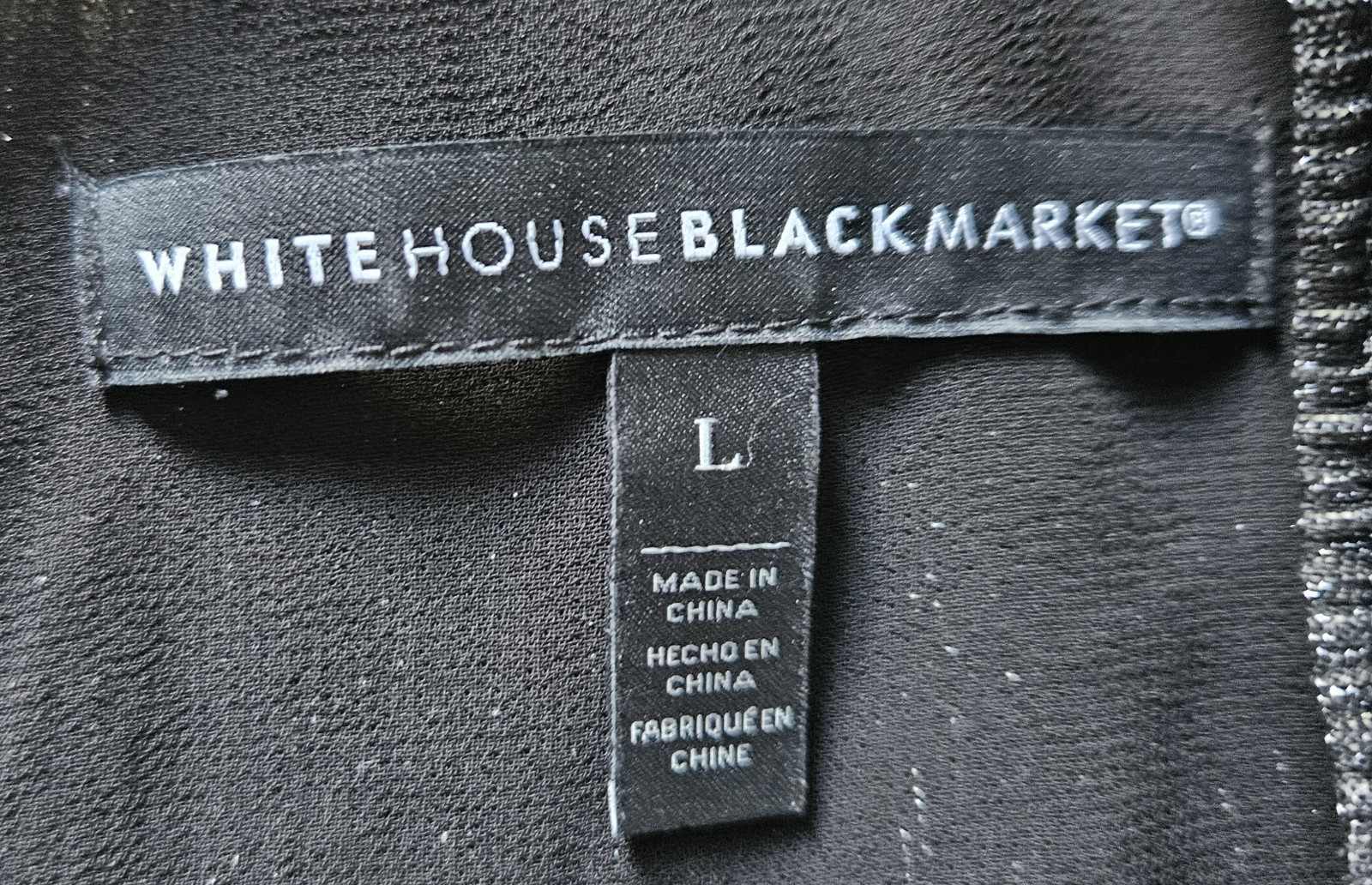White House Black Market Metallic Pleated Fit & Flare Dress L Silver Black