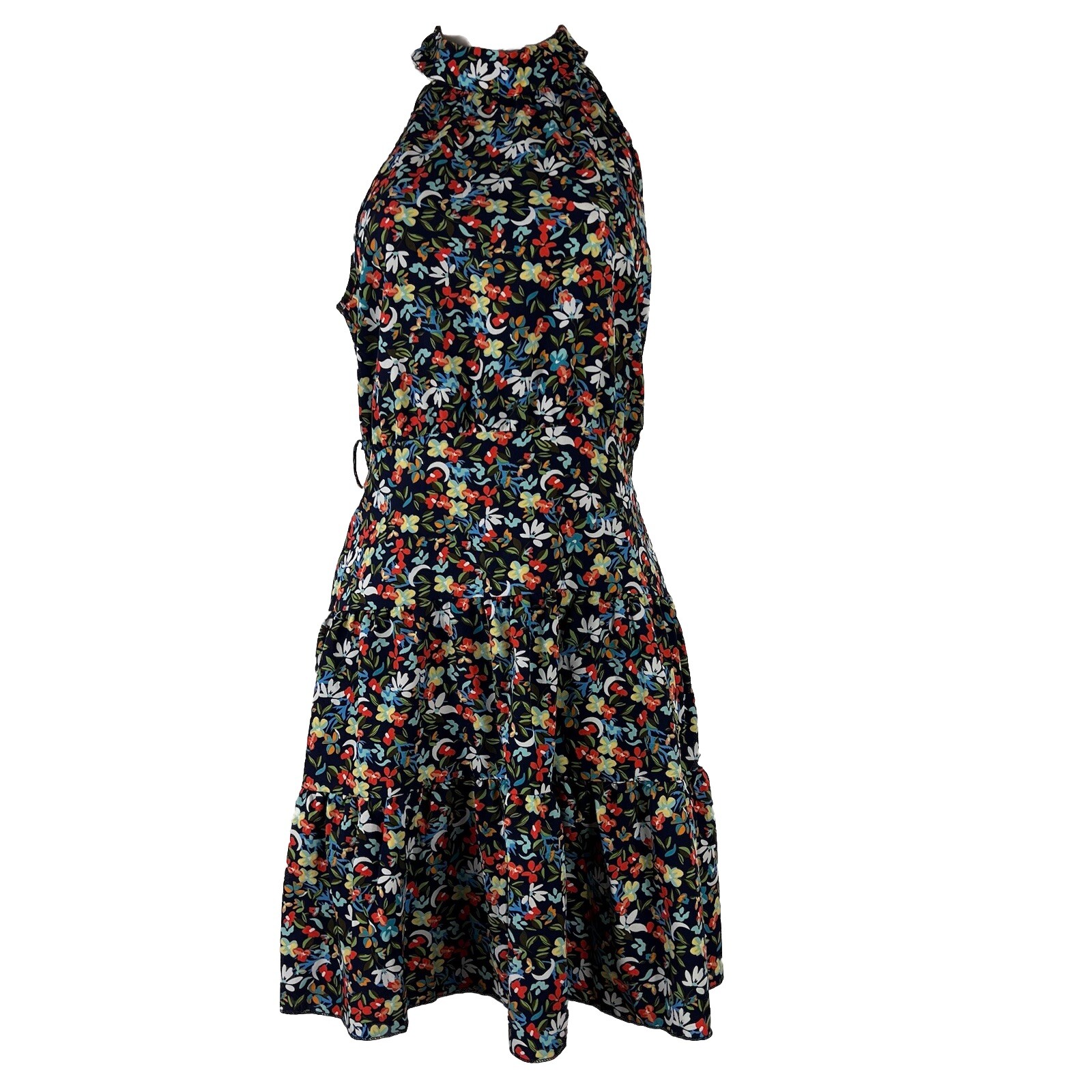Dreimp Dress Women’s Small Above Knee Sleeveless Floral A-Line Sundress Colorful