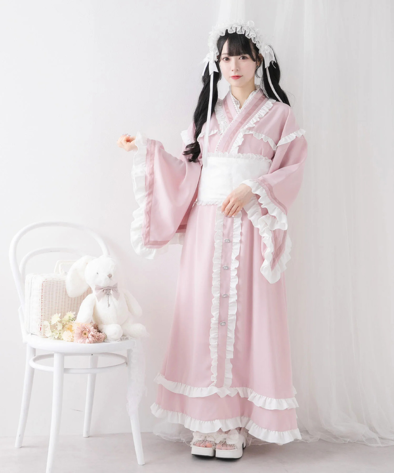 BULK BUY Ruffled Ribbon Tiered Yukata Jirai New