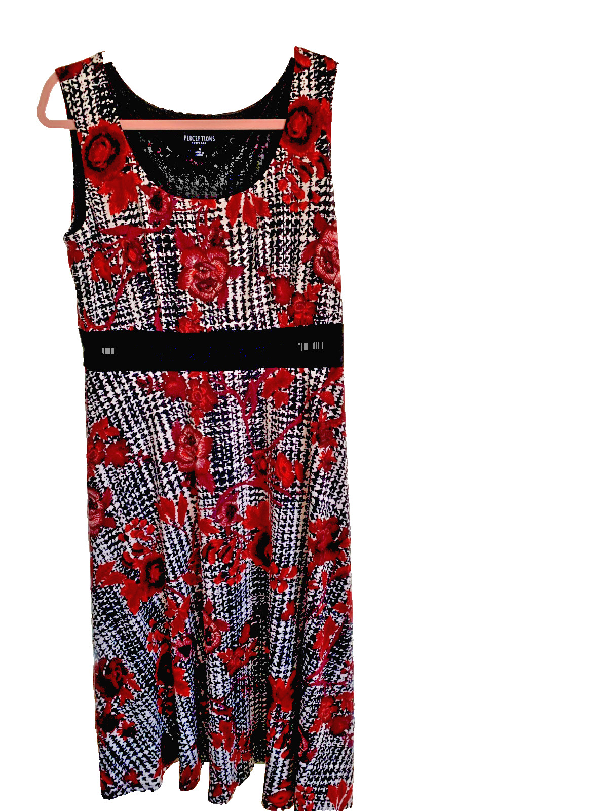 Perceptions NY Dress M Sleeveless FLARE SOFT FLORAL LINED