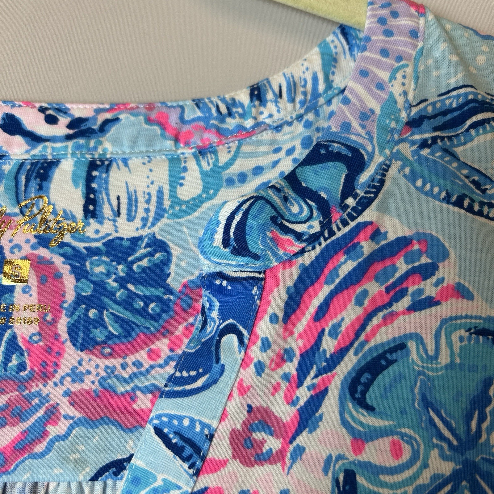 Lilly Pulitzer Dress Small Pink Blue Shells Starfish Dev Bahamas Beachcomber