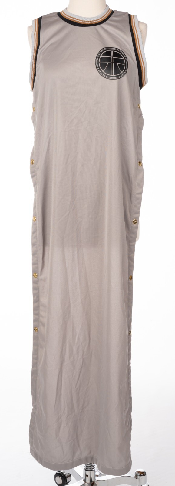 ASTRID ANDERSON Gray Lightweight Slim Fit Open Back Long Tank Dress S NWT