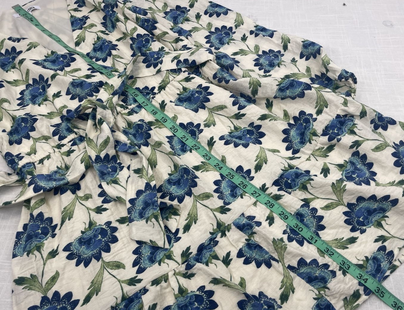 Mimi Chico Lined Floral Tie Front Flare Bottom Faux Wrap Dress Womens Sz L NWT